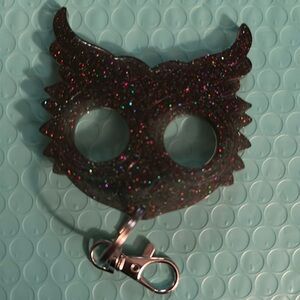 Hand crafted blue & purple sparkle in black resin keychain 🖤💙💜